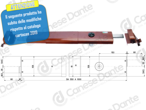 Targetta CR 1500/L Con Pomolo - Chiusura Laterale, Cilindro A Pompa, Per Porte